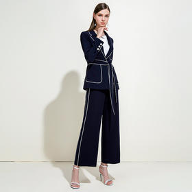 EITIE爱特爱春季气质翻领线条拼色收腰显瘦时尚优雅短外套女5903604