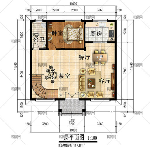 农村自建美式别墅设计三层欧式自建房效果图建筑施工图纸全套图纸 商品图4