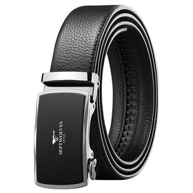 七匹狼皮带男士自动扣头层牛皮中青年版商务休闲裤腰带7A713044000-17黑色