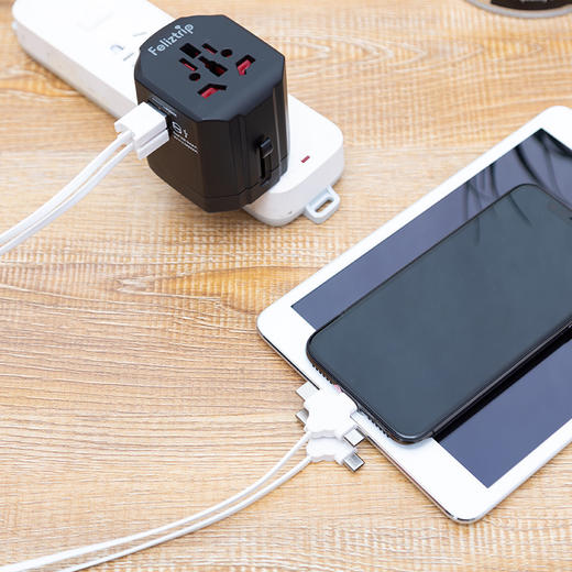 Feliztrip斐利斯 出国旅行多国通用带usb输出无需变压电源转换插座 TR-16 商品图4