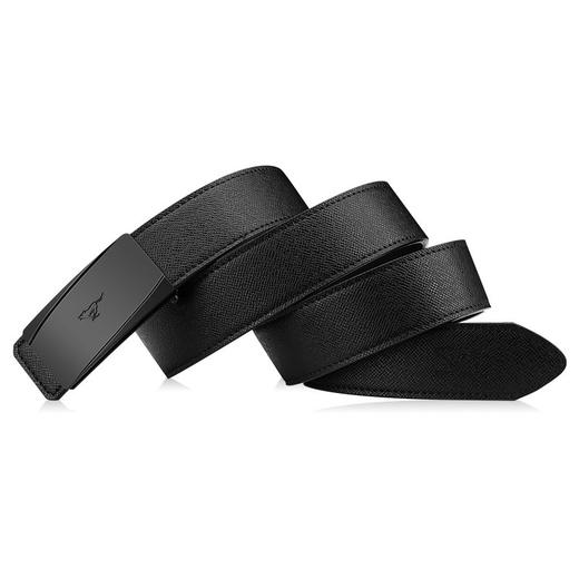 七匹狼皮带男牛皮男士皮带 平滑扣腰带男 商务休闲牛皮板扣男裤带 黑色7A728277000-03 商品图0