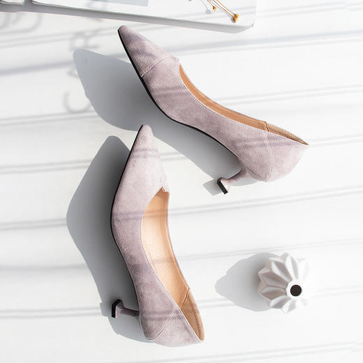 【服饰鞋包】.女鞋春夏高跟鞋猫跟春季新款女鞋细跟单鞋女绒面 商品图2