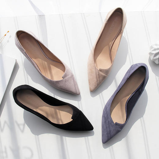 【服饰鞋包】.女鞋春夏高跟鞋猫跟春季新款女鞋细跟单鞋女绒面 商品图0