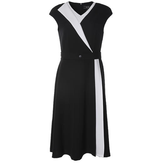 EITIE爱特爱春夏季女装品牌OL连衣裙黑白拼接收腰A字裙5907624 商品图3