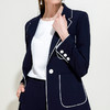 EITIE爱特爱春季气质翻领线条拼色收腰显瘦时尚优雅短外套女5903604 商品缩略图1