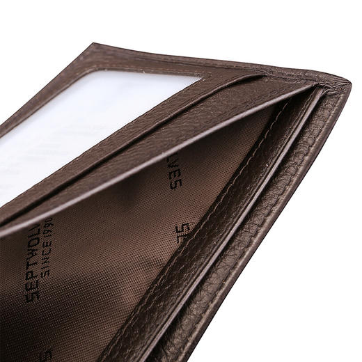 七匹狼钱包 男士短款商务头层牛皮横款两折钱夹皮夹多功能票夹男 3A10162-02啡色 商品图3