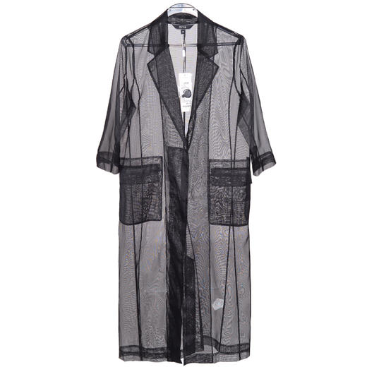 EITIE爱特爱女装夏季新品宽松翻领轻薄透气长款薄纱防晒开衫5904615 商品图4