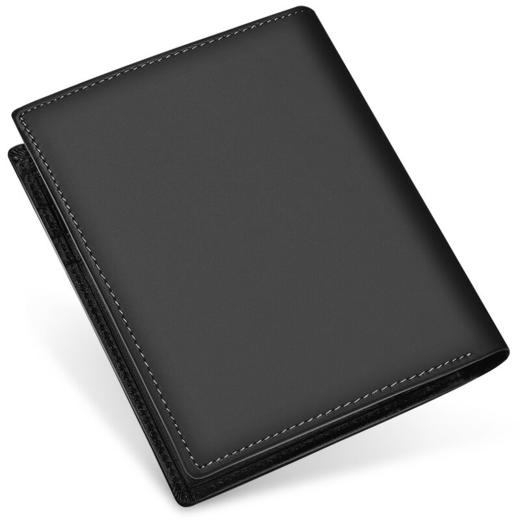 七匹狼SEPTWOLVES钱包男士短款横款钱夹头层牛皮票夹礼盒装 黑色竖款3A10236-1 商品图0