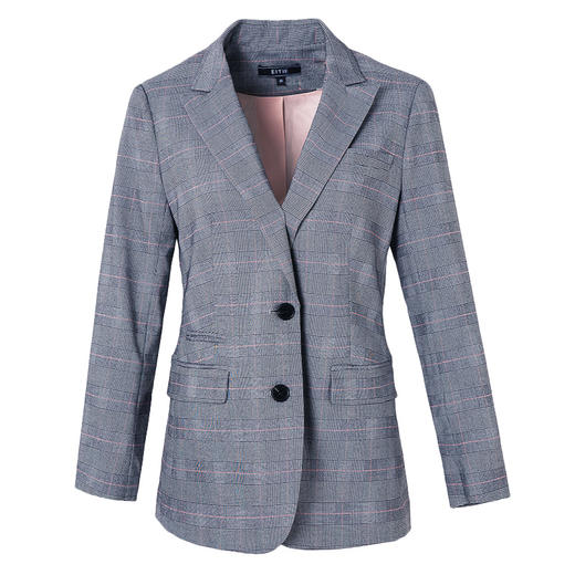 EITIE爱特爱品牌女装年春秋季宽松复古时尚格子西装外套5903608 商品图4