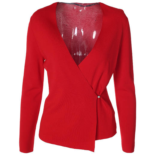 EITIE爱特爱女装春季新款修身大V领纯色长袖不对称毛针织衫女5901601 商品图3