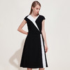 EITIE爱特爱春夏季女装品牌OL连衣裙黑白拼接收腰A字裙5907624 商品缩略图1