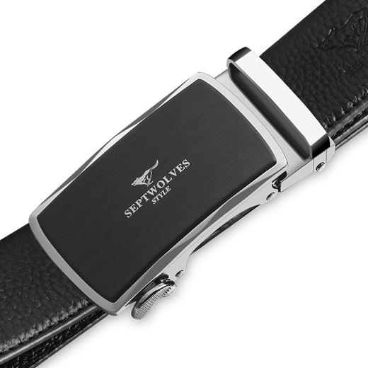 七匹狼皮带男士自动扣头层牛皮中青年版商务休闲裤腰带7A713044000-17黑色 商品图2