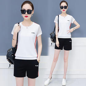 服装女装休闲运动服套装女2019夏季新款女装韩版短袖短裤两件套 服装女装 564