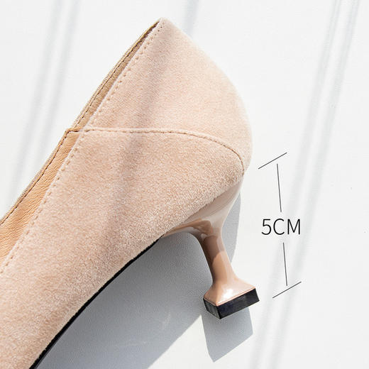 【服饰鞋包】.女鞋春夏高跟鞋猫跟春季新款女鞋细跟单鞋女绒面 商品图4