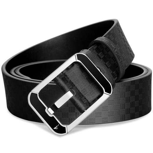 七匹狼皮带男士休闲牛皮腰带 韩版潮青年百搭针扣裤带7A02064300黑 商品图1