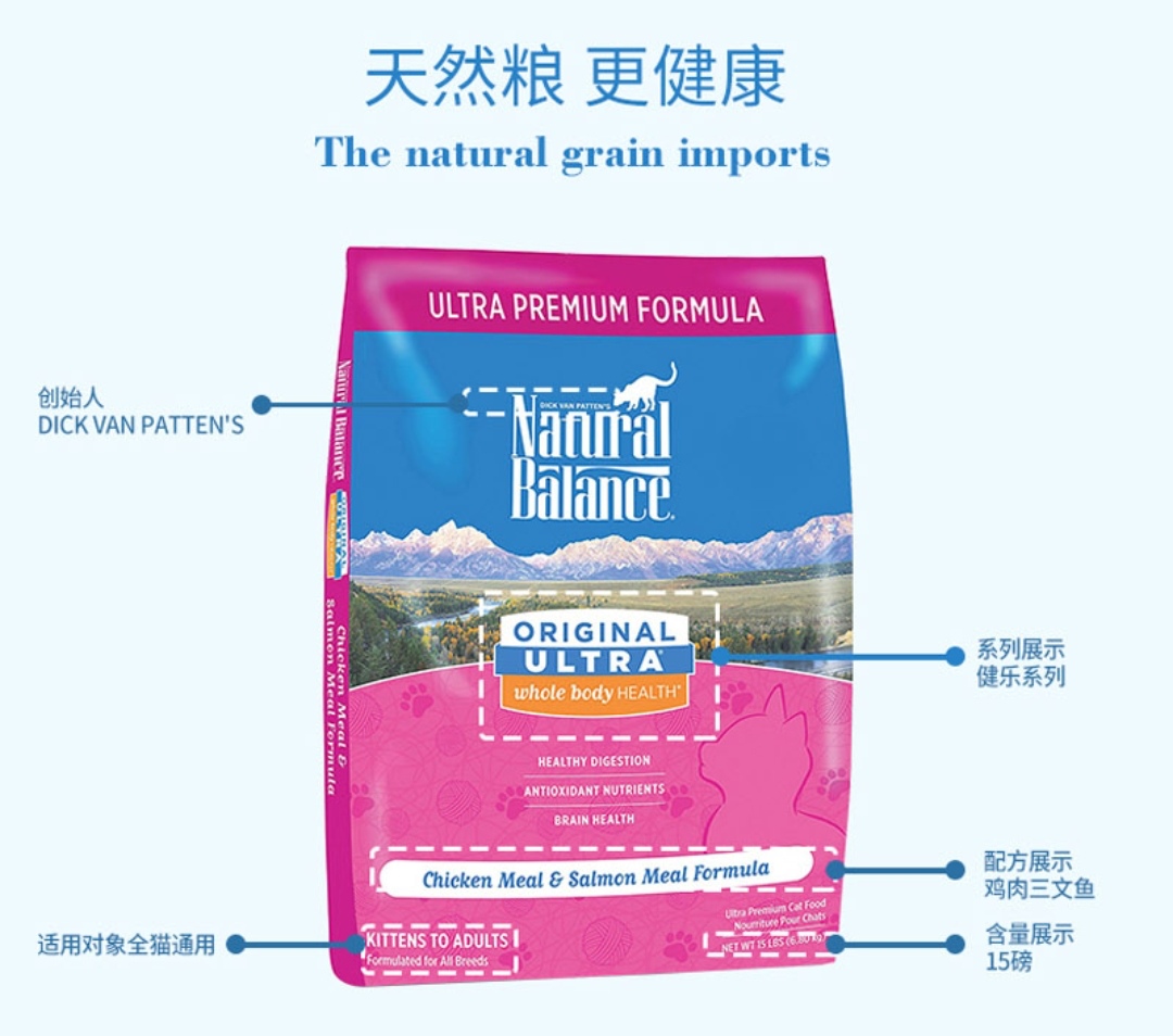 naturalbalance天衡寶 特級成貓幼貓糧(雞肉三文魚) 15磅