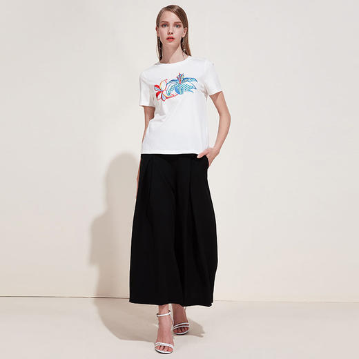 EITIE爱特爱女装春夏装宽松坠感阔腿裤直筒高腰休闲女裤子5905612 商品图1