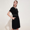 EITIE爱特爱春夏季女装品牌OL职业V领黑色连衣裙中长款5907660 商品缩略图1
