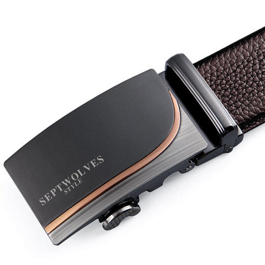 七匹狼SEPTWOLVES皮带 男士自动扣腰带 商务休闲双面头层牛皮裤带 商品图1