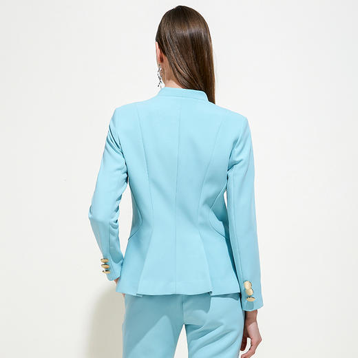 EITIE爱特爱女装夏季独特青驳领修身气质职业西装短外套上衣5903603 商品图2