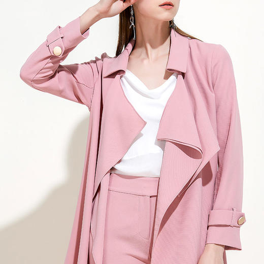 EITIE爱特爱品牌女装春夏纯色宽松通勤百搭优雅风衣中长款5904603 商品图1