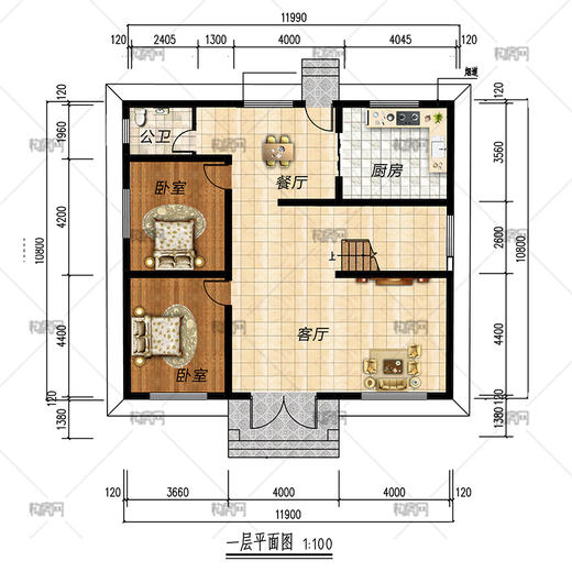 三层欧式农村自建房三层半设计图纸全套施工图效果图水电图 商品图4