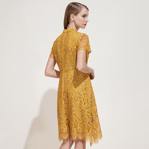 EITIE爱特爱女装夏季新品小清新短袖收腰气质蕾丝系带连衣裙B1907238 商品图3