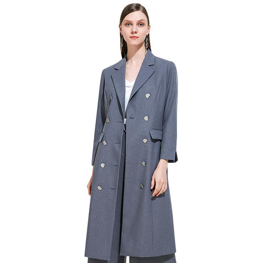 EITIE爱特爱女装春季气质翻驳领英伦简约时尚风衣中长5904601 商品图3