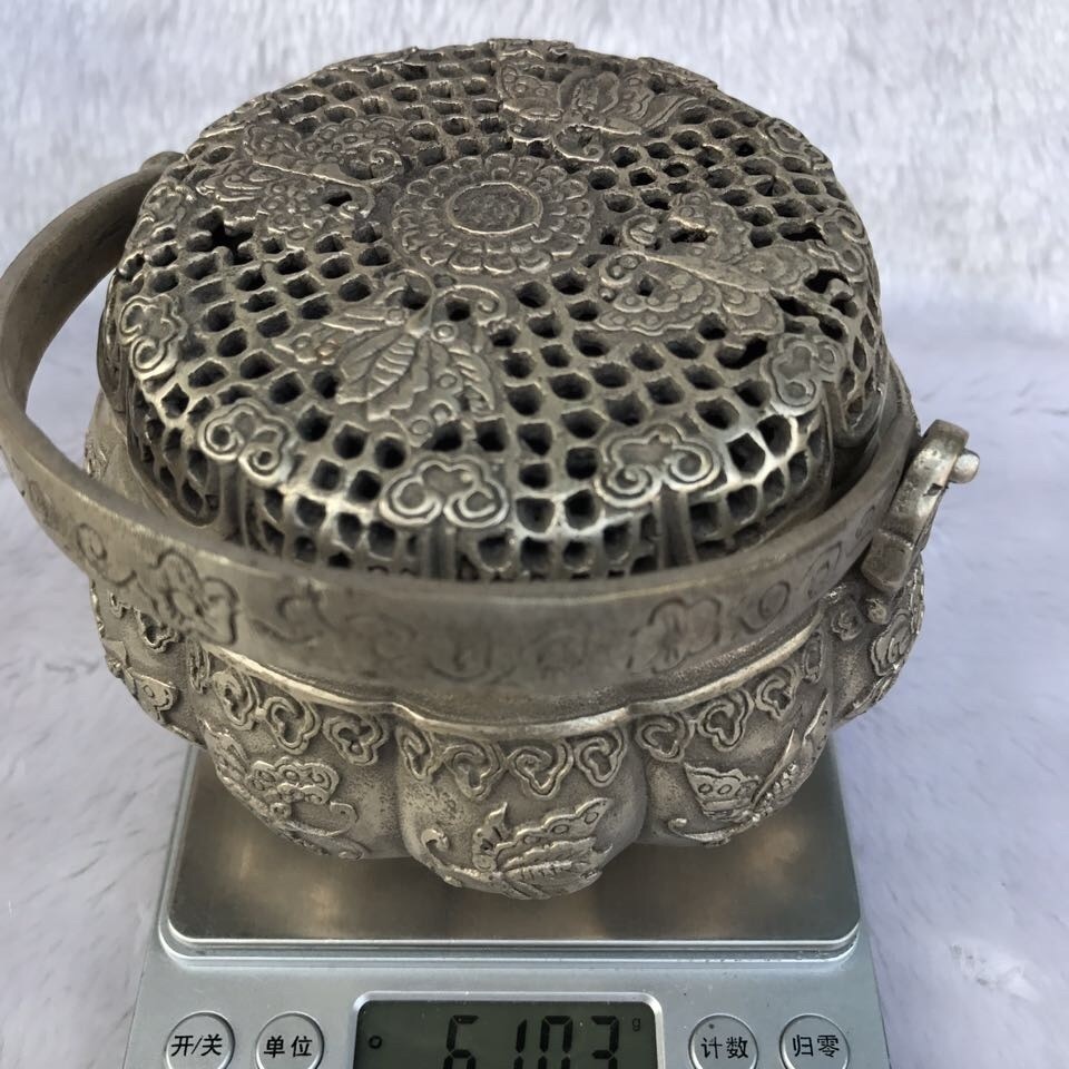 藏银精工蝶恋花02手炉香炉