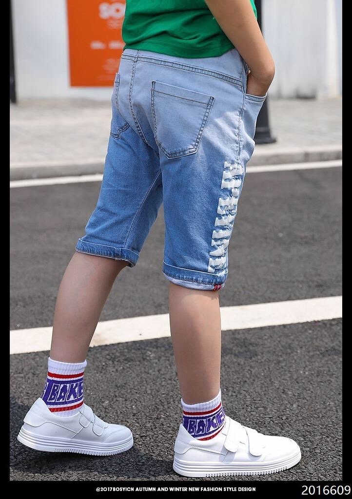 特卖价79博士衣成童装男童牛仔短裤儿童中大童五分裤d2016609zzw