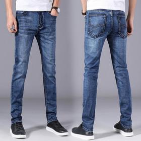 【服饰鞋包】.弹力小直筒牛仔裤男春夏款轻薄透气时尚男装修身裤子商务休闲男裤