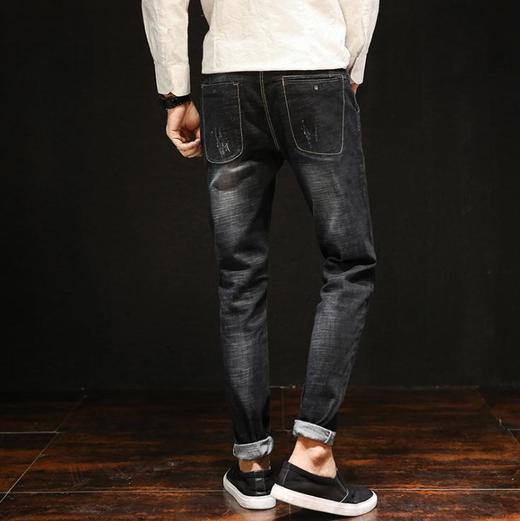 【服饰鞋包】牛仔裤男修身小脚裤韩版潮流百搭男青年裤弹力休闲裤子春夏季 商品图2