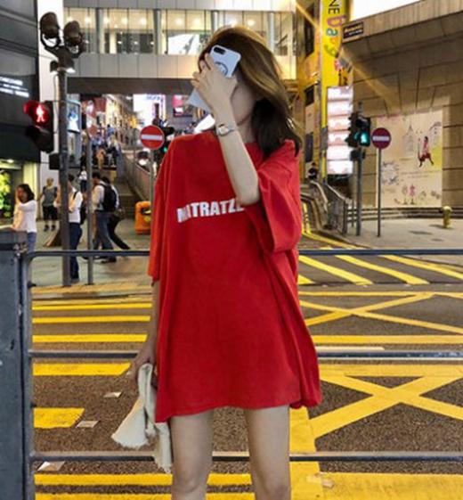 裁缝学苑 AW19宽松韩版短袖T恤1:1实物服装纸样剪裁图纸牛皮纸样 商品图1