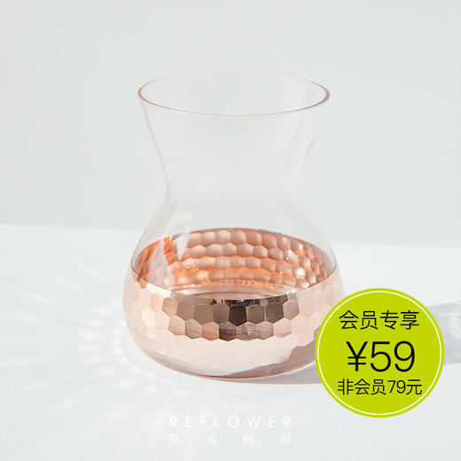 「小沙漏」金色透明玻璃花瓶，你生活里的一道光 商品图0