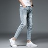 【服饰鞋包】.牛仔裤男小脚浅蓝薄春夏男式牛仔裤弹力修身九分牛仔裤男潮牌 商品缩略图2