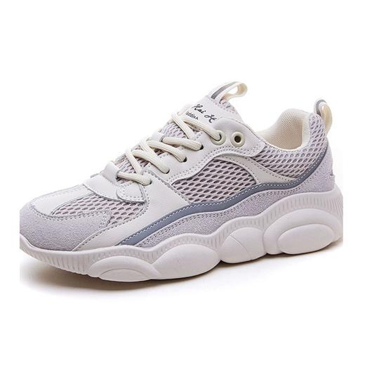 百搭圆头系带平底网格网格运动鞋(货号 ht033)