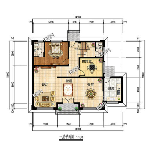 新中式三层别墅设计图纸农村房屋自建房3D效果图全套施工图带水电 商品图4