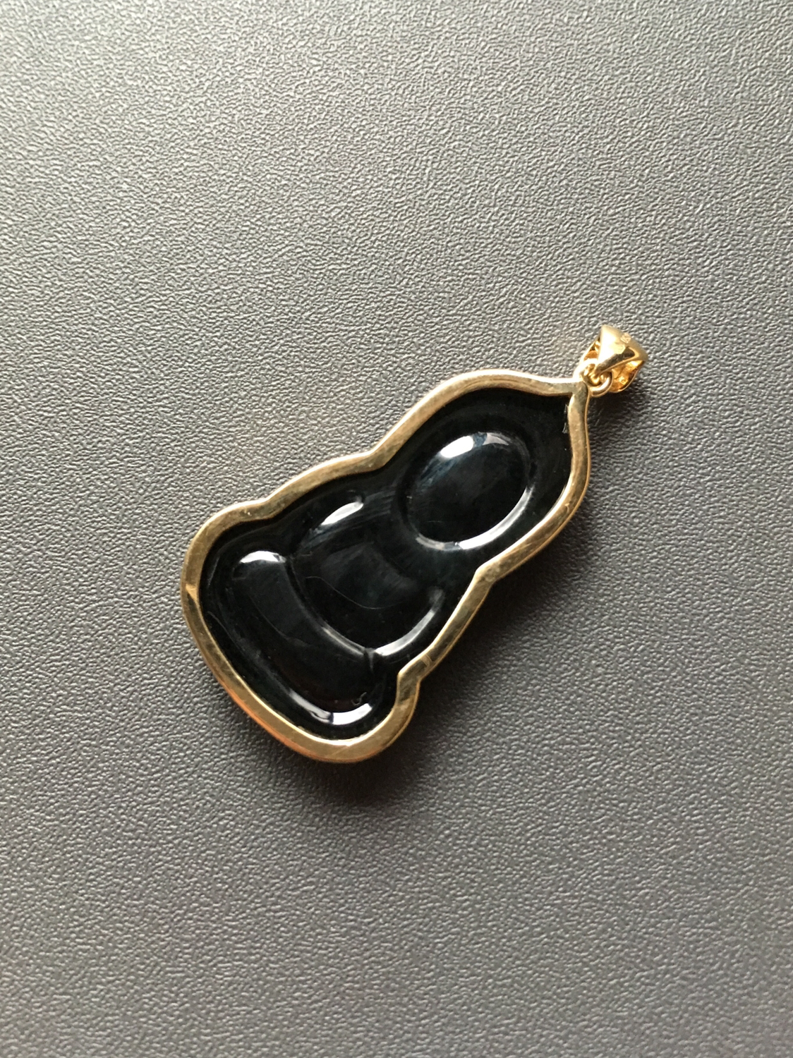 冰种墨翠宝宝佛18k黄金镶嵌