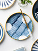 摩登主妇 青谣 日式创意手绘釉下彩新骨瓷陶瓷餐具家用平盘深盘子 商品缩略图1