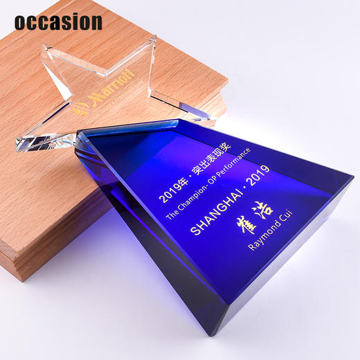 水晶奖牌定制定做比赛颁奖创意礼品五角星纪念品刻字授权荣誉制作 商品图3