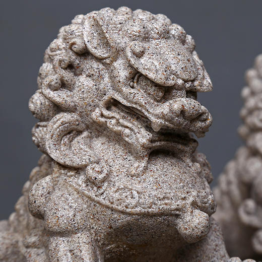 吉善缘砂岩石狮子摆件故宫狮子一对家居客装饰工艺品摆设4968