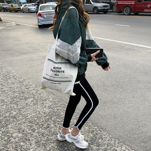 【服饰鞋包】春季韩版高腰显瘦小脚裤子撞色拼接弹力打底裤女 商品图1