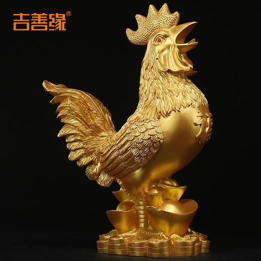 吉善缘 金鸡摆件 福字公鸡招财生肖鸡姻缘家居装饰工艺礼品2384