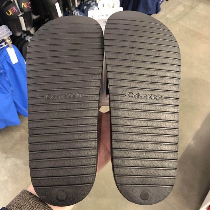 可验calvin klein 美国zg订单ck男士拖鞋休闲logo软底平跟凉拖!