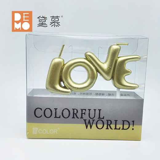 金色LOVE字母蜡烛 商品图1