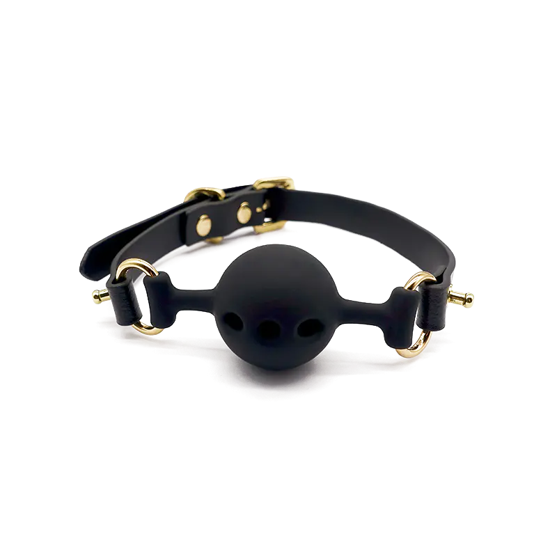 Upko 硅胶口球4cm意大利进口牛皮舒适调教sm调情成人情趣用品