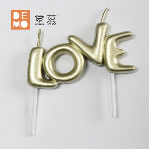 金色LOVE字母蜡烛 商品图0