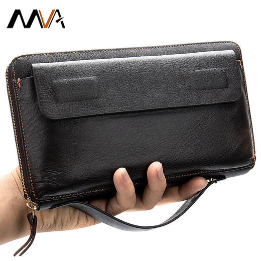 【服饰鞋包】男士长款钱包皮夹商务头层牛皮大容量手拿包 商品图0