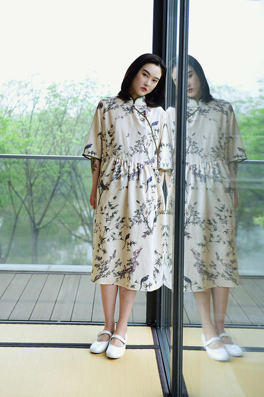 现代禅意中式旗袍连衣裙 商品图2