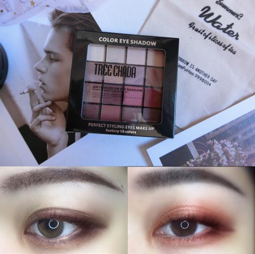 〖泰国〗进口TREECHADA网红眼影盘十六色大地色裸色哑光珠光懒人初学者 商品图1